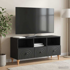 TV Cabinet 102 x 34.5 x 50 cm Engineered Wood Black