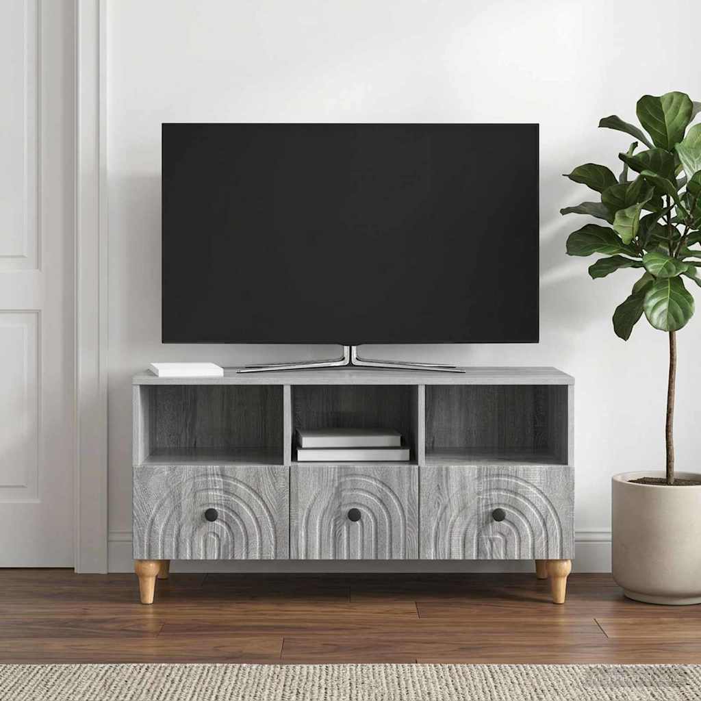 TV Cabinet 102 x 34.5 x 50 cm Engineered Wood Grey sonoma