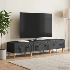 TV Cabinet 147 x 34.5 x 30 cm Engineered Wood Black