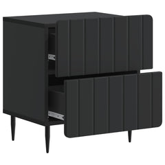 vidaXL Bedside Cabinet 2 pcs Black 43 x 34.5 x 49.5 cm Engineered Wood 6