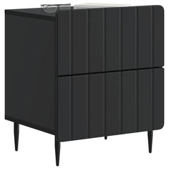 vidaXL Bedside Cabinet 2 pcs Black 43 x 34.5 x 49.5 cm Engineered Wood 3