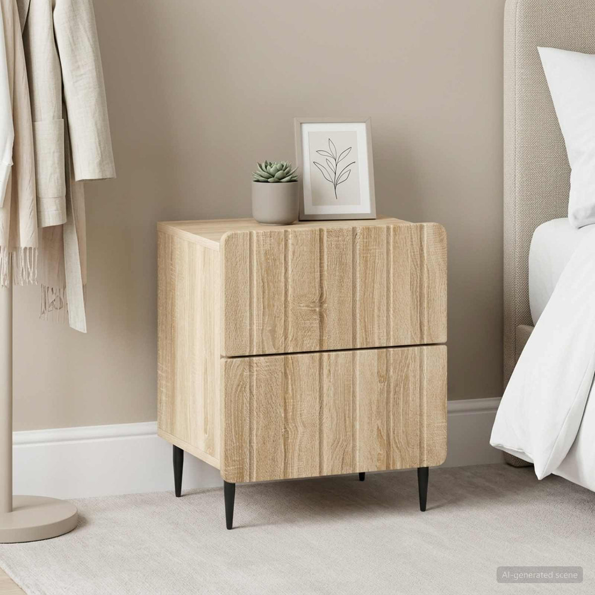 vidaXL Bedside Cabinet 2 pcs Sonoma Oak 43 x 34.5 x 49.5 cm 4