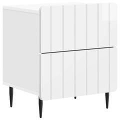 vidaXL Bedside Cabinet High Gloss White 43 x 34.5 x 49.5 cm 2