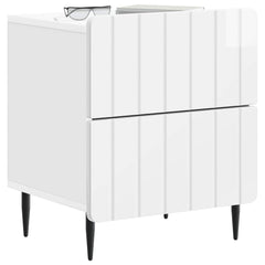 vidaXL Bedside Cabinet High Gloss White 43 x 34.5 x 49.5 cm 3