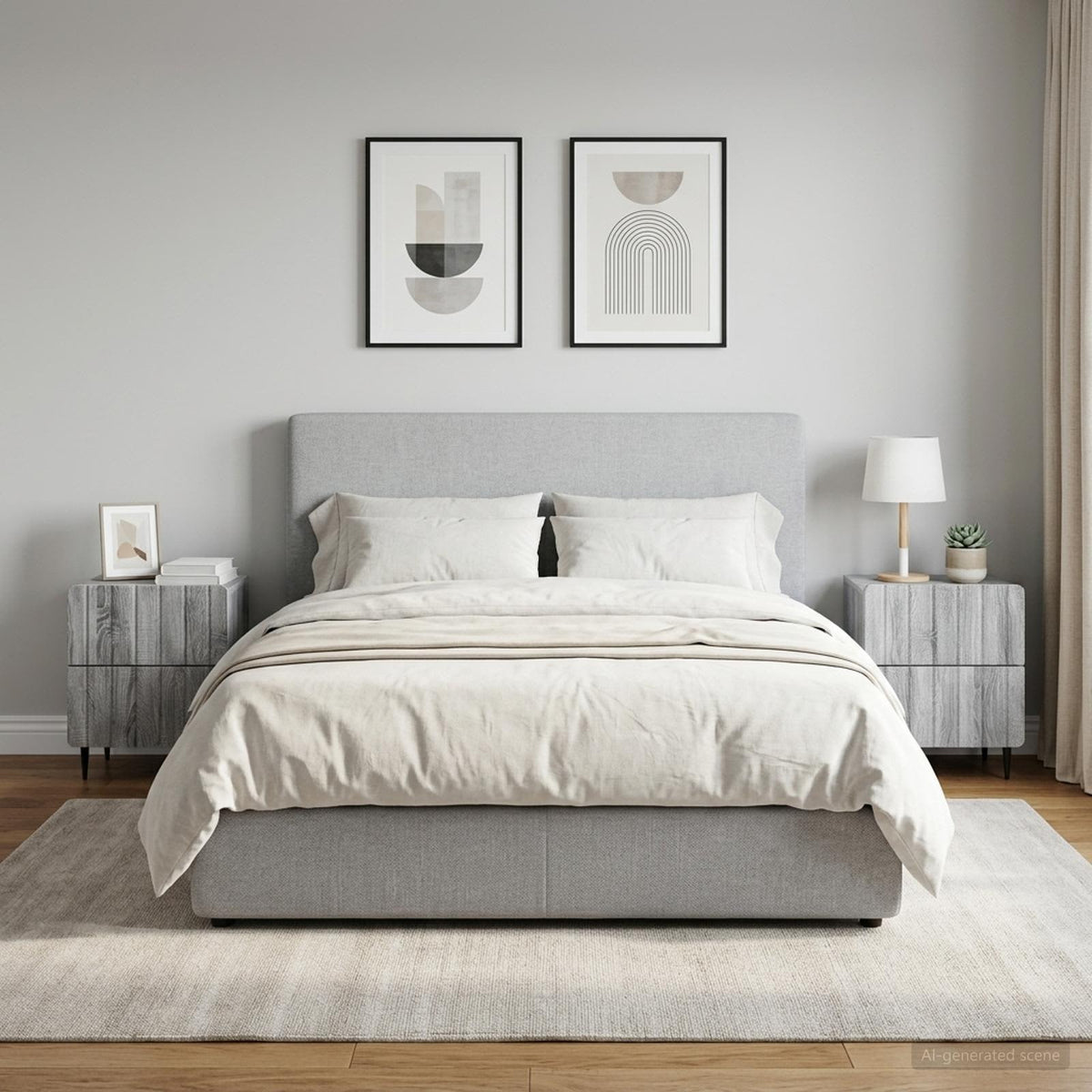 vidaXL Bedside Cabinet 2 pcs Grey Sonoma 43 x 34.5 x 49.5 cm 1