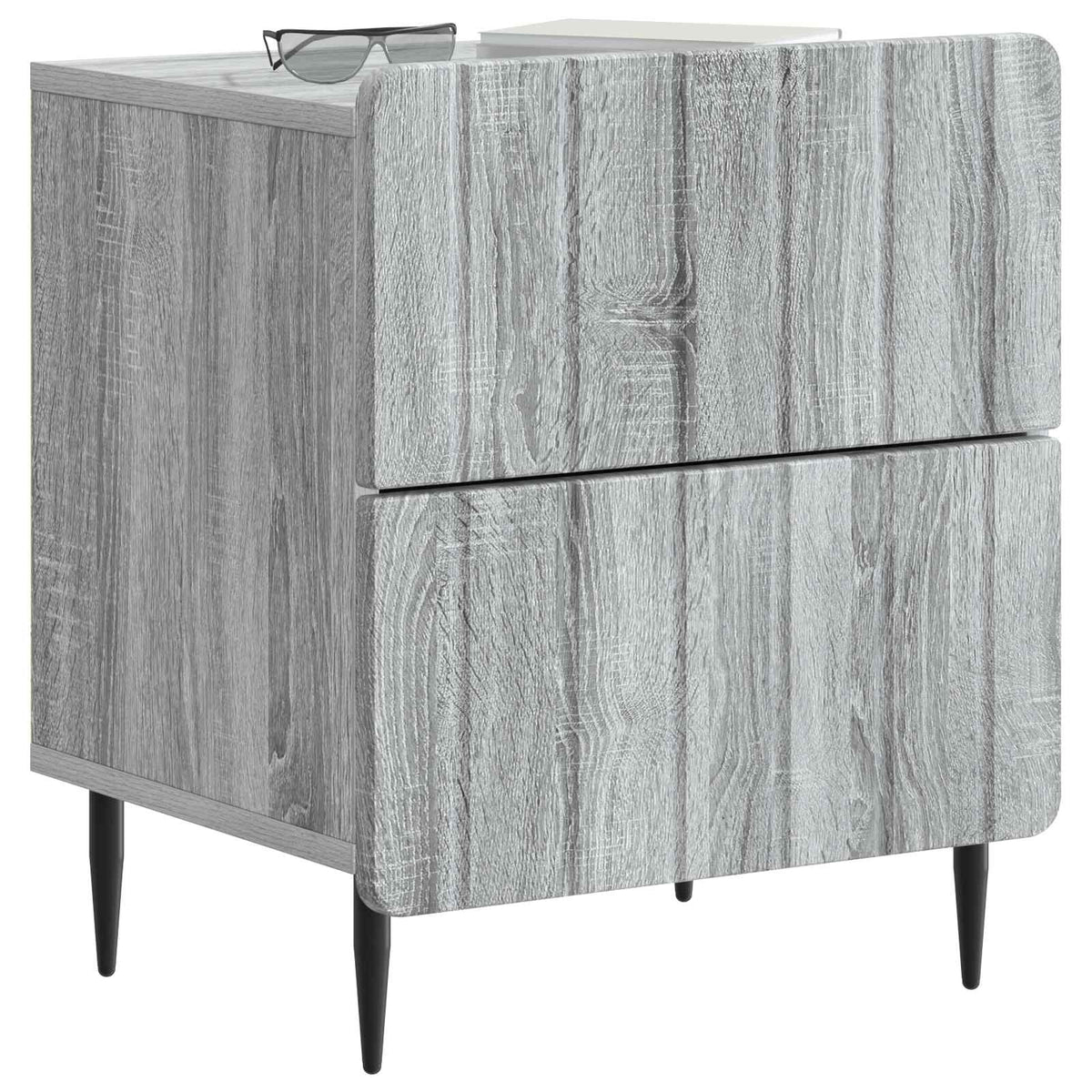 vidaXL Bedside Cabinet 2 pcs Grey Sonoma 43 x 34.5 x 49.5 cm 3