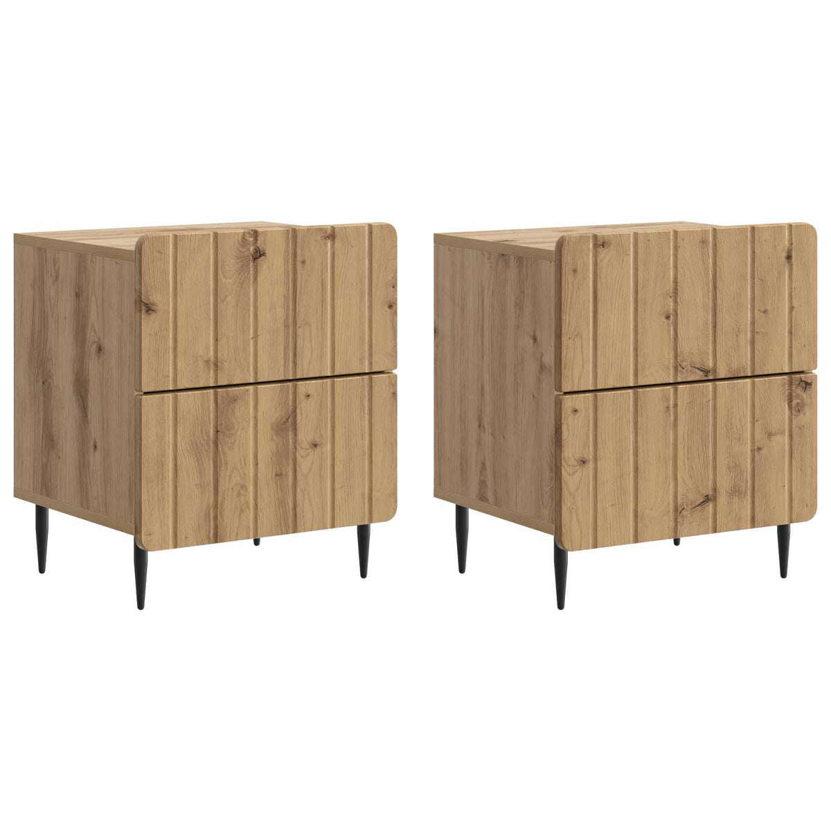 vidaXL Bedside Cabinet 2 pcs Artisan Oak 43 x 34.5 x 49.5 cm 2