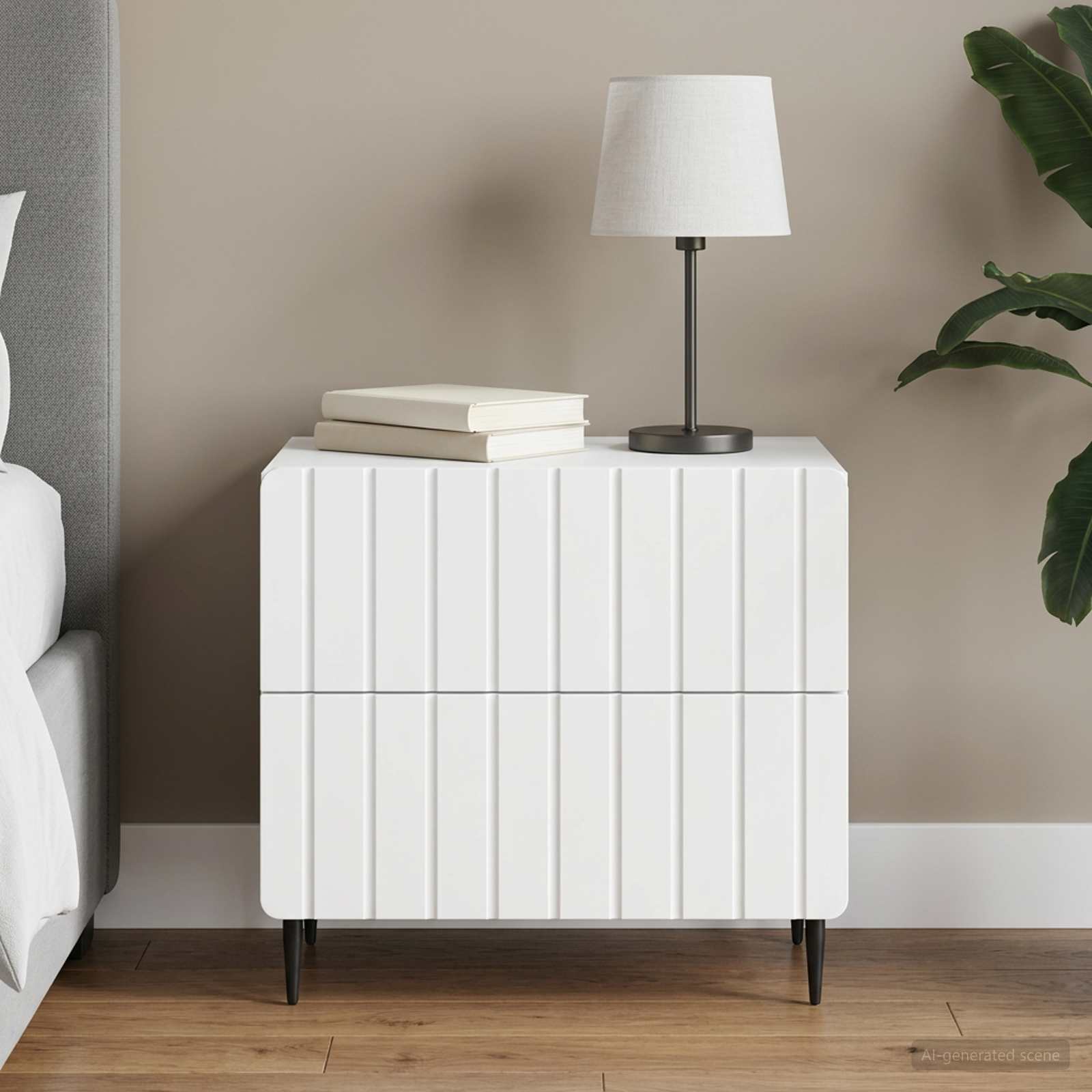 vidaXL Bedside Cabinet White 62 x 34.5 x 49.5 cm Engineered Wood 1