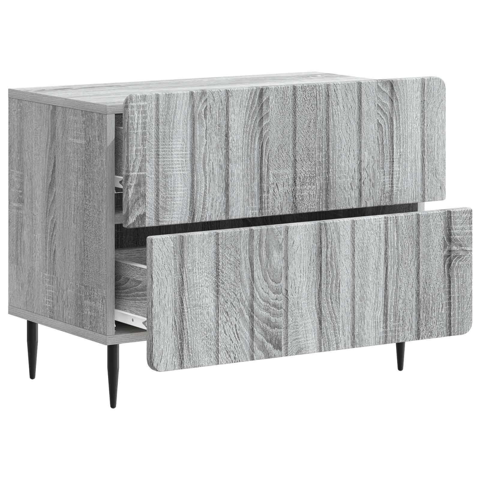 vidaXL Bedside Cabinet Grey Sonoma 62 x 34.5 x 49.5 cm Engineered Wood 4