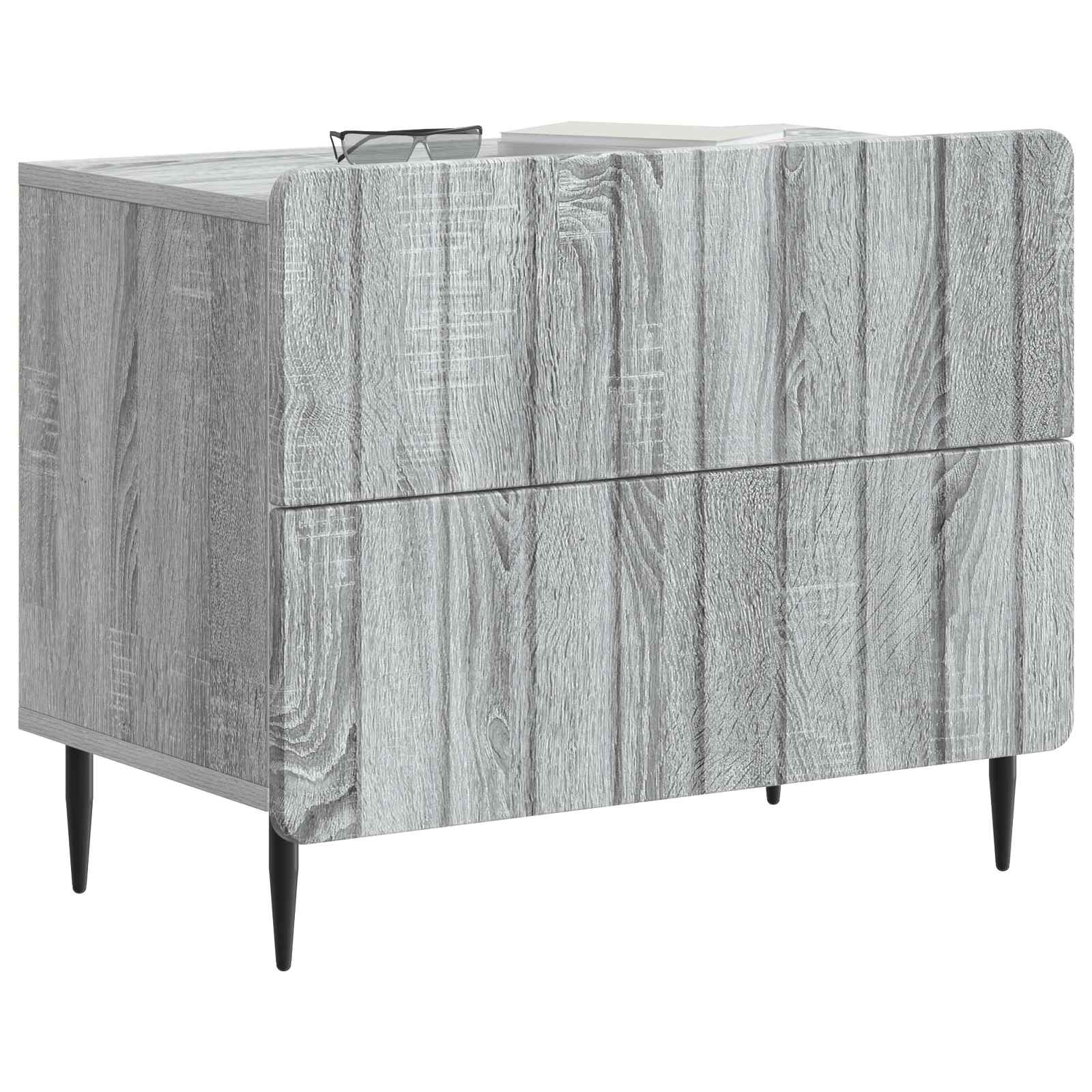 vidaXL Bedside Cabinet Grey Sonoma 62 x 34.5 x 49.5 cm Engineered Wood 3