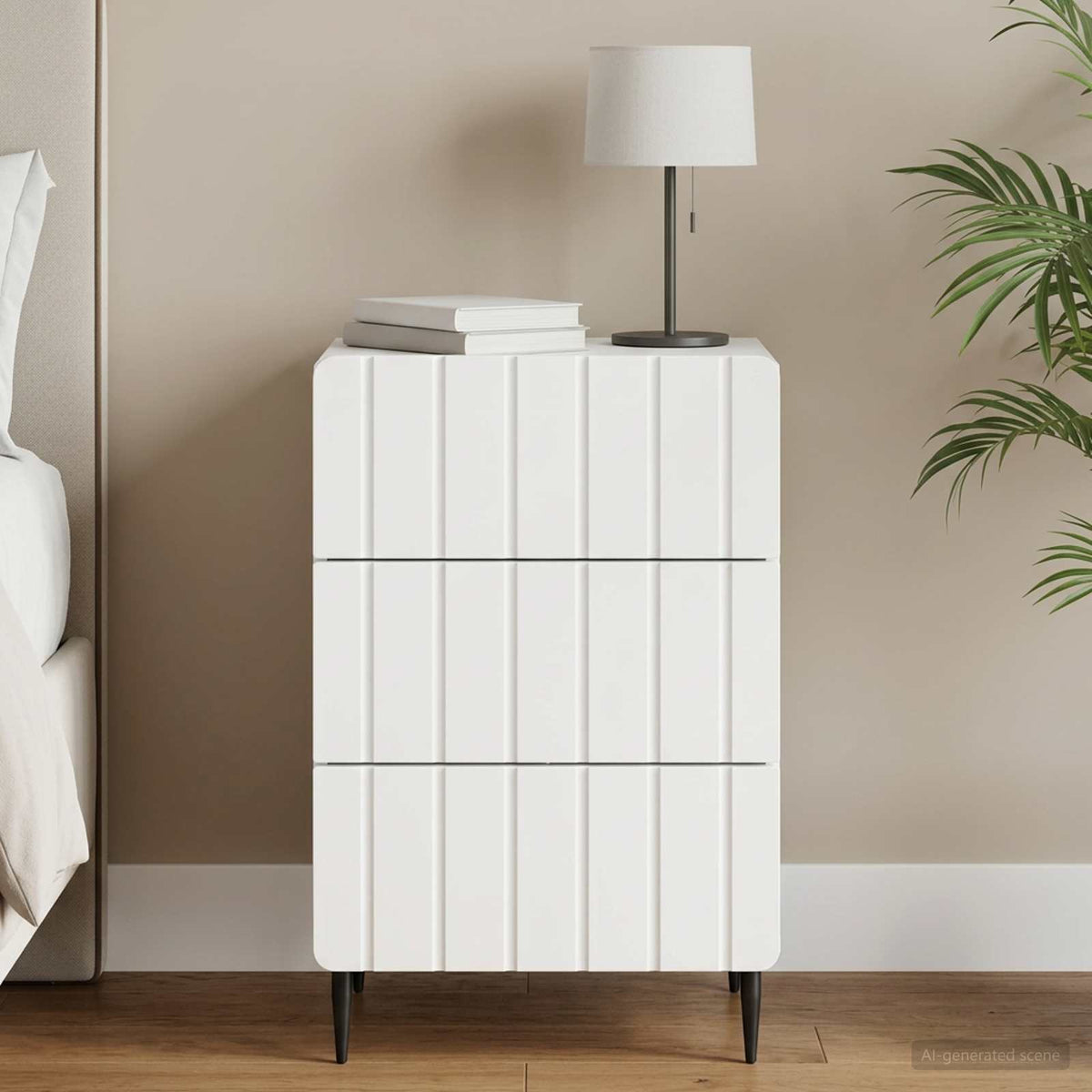 vidaXL Bedside Cabinet White 43x 41 x 68 cm Engineered Wood 1