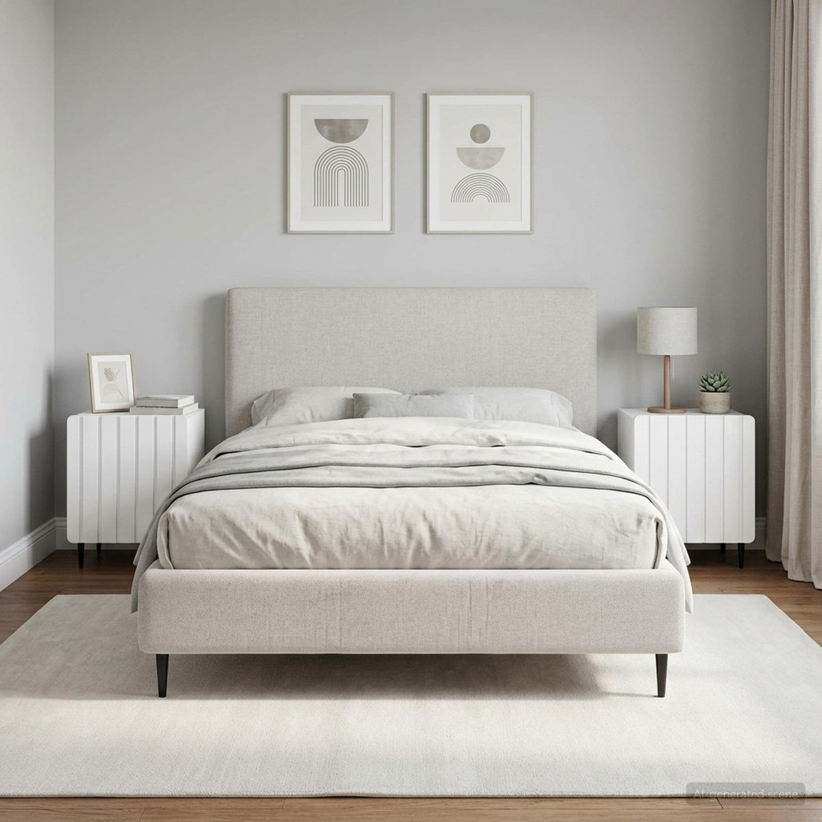 vidaXL Bedside Cabinet 2 pcs High Gloss White 43 x 34.5 x 52 cm 1