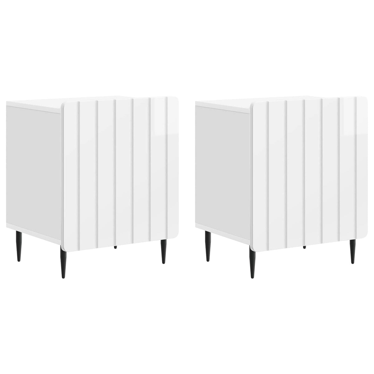 vidaXL Bedside Cabinet 2 pcs High Gloss White 43 x 34.5 x 52 cm 2