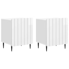 vidaXL Bedside Cabinet 2 pcs High Gloss White 43 x 34.5 x 52 cm 2