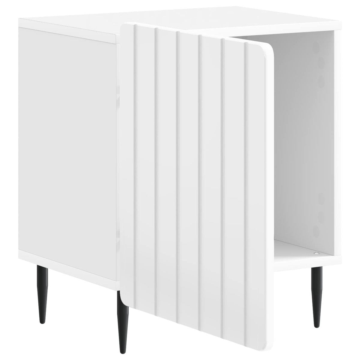 vidaXL Bedside Cabinet 2 pcs High Gloss White 43 x 34.5 x 52 cm 5