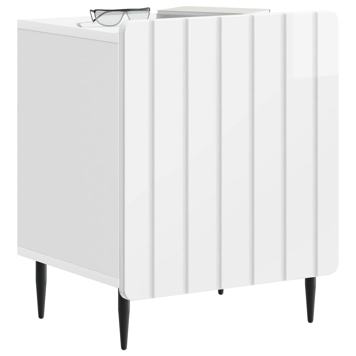 vidaXL Bedside Cabinet 2 pcs High Gloss White 43 x 34.5 x 52 cm 3