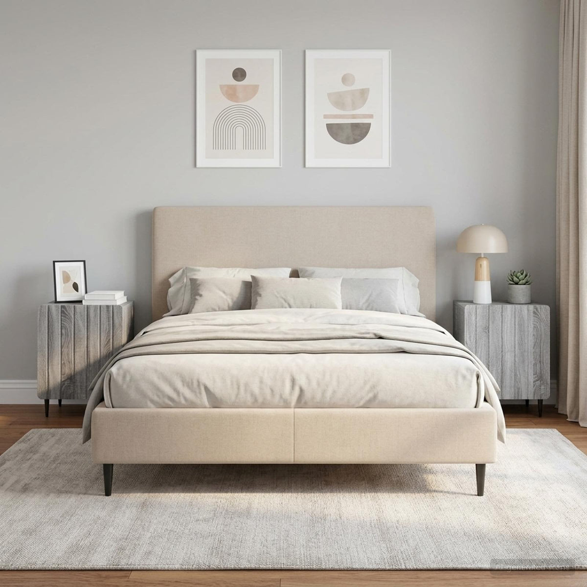 Bedside Cabinet 43 x 34.5 x 52 cm Engineered Wood Grey sonoma 2