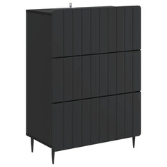 Drawer Cabinet Engineered Wood Black, image 2
