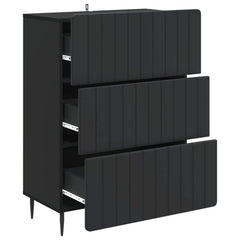 Drawer Cabinet Engineered Wood Black, image 5
