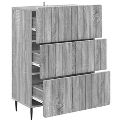 vidaXL Drawer Cabinet 66 x 34.5 x 92 cm Engineered Wood Grey Sonoma 5