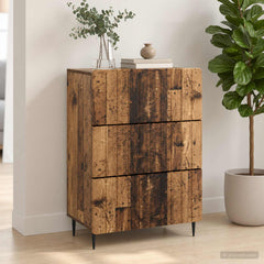 vidaXL Drawer Cabinet 66 x 34.5 x 92 cm Engineered Wood Old Wood 4