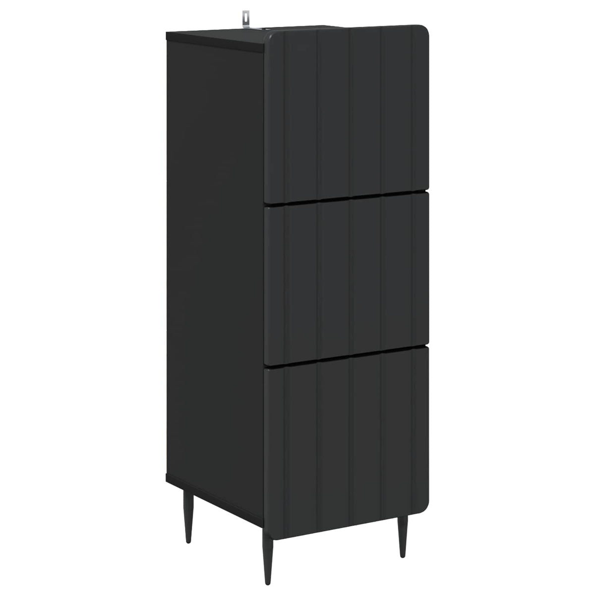 Drawer Cabinet Engineered Wood Black, image 2