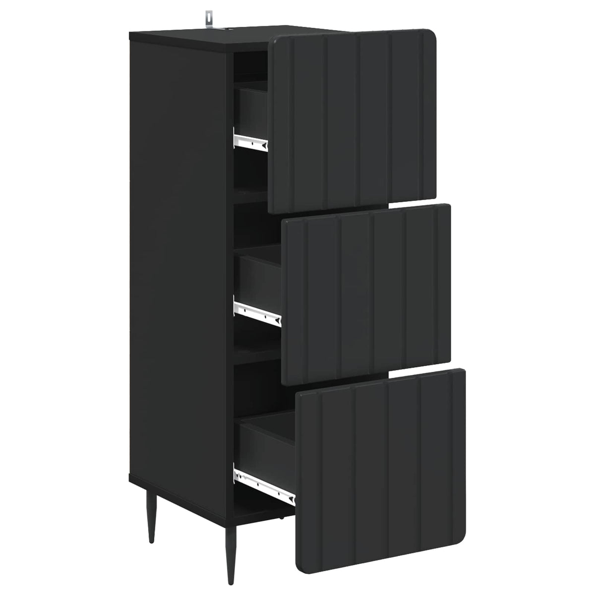 Drawer Cabinet Engineered Wood Black, image 5
