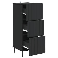 Drawer Cabinet Engineered Wood Black, image 5