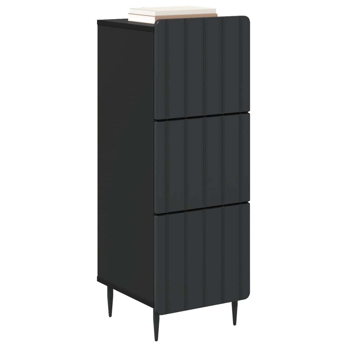 Drawer Cabinet Engineered Wood Black, image 3
