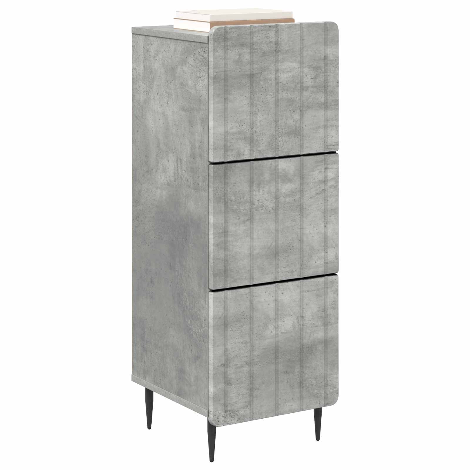 vidaXL Drawer Cabinet 33 x 34.5 x 92 cm Engineered Wood Concrete Grey 3