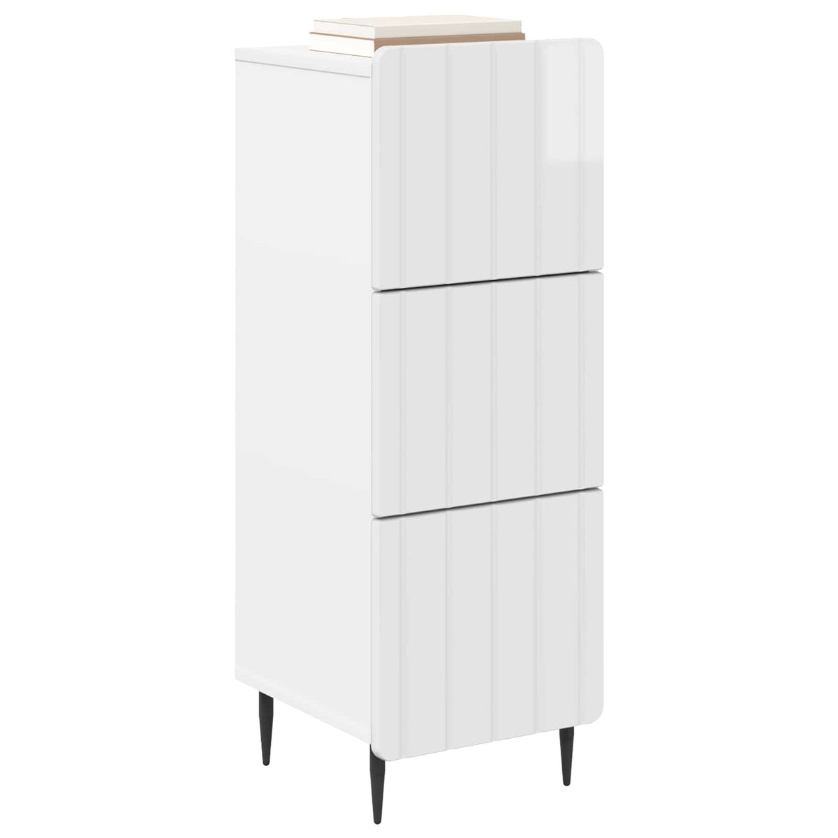 Drawer Cabinet 33 x 34.5 x 92 cm Engineered Wood High gloss white