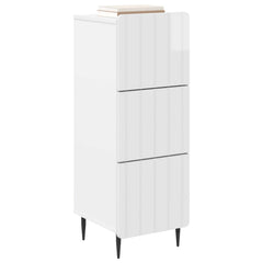 Drawer Cabinet 33 x 34.5 x 92 cm Engineered Wood High gloss white