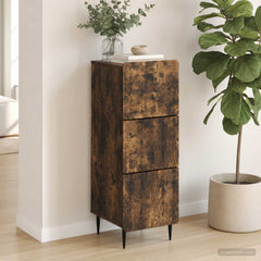 vidaXL Drawer Cabinet 33 x 34.5 x 92 cm Engineered Wood Smoked Oak 4