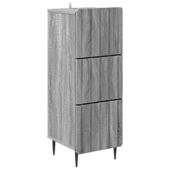 vidaXL Drawer Cabinet 33 x 34.5 x 92 cm Engineered Wood Grey Sonoma 2