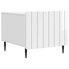 vidaXL Coffee Table High Gloss White 49 x 50 x 42 cm Engineered Wood 2