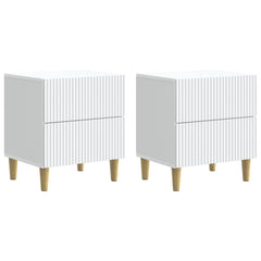 vidaXL Bedside Cabinet 2 pcs White 43 x 34.5 x 48 cm Engineered Wood 2