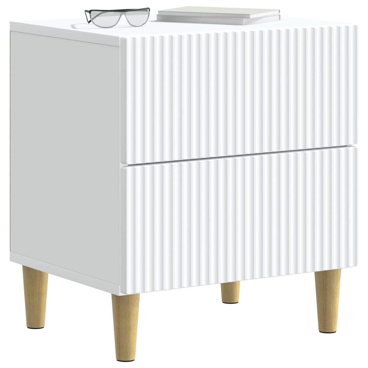 vidaXL Bedside Cabinet 2 pcs White 43 x 34.5 x 48 cm Engineered Wood 3