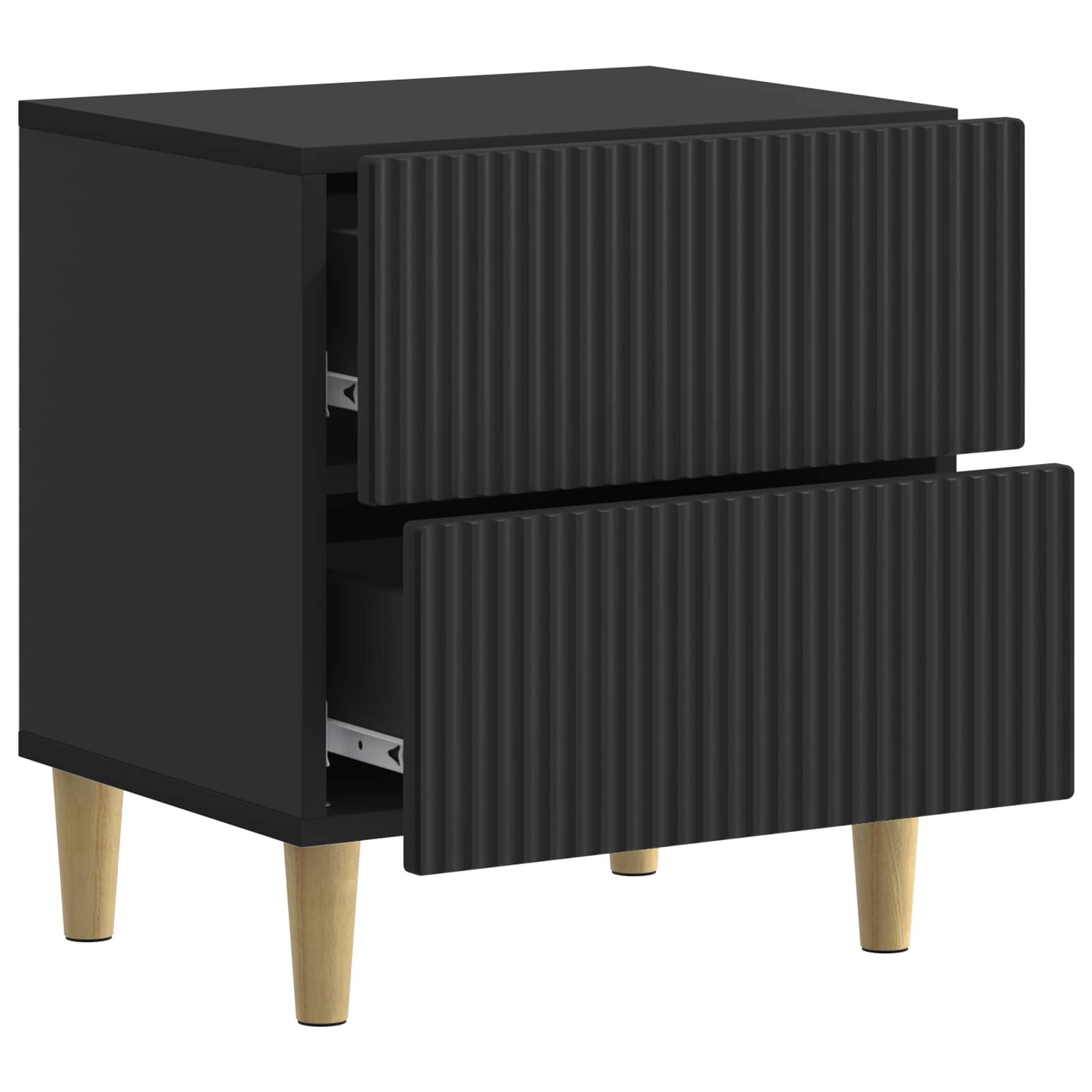 vidaXL Bedside Cabinet Black 43 x 34.5 x 48 cm Engineered Wood 4