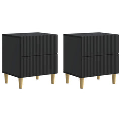 vidaXL Bedside Cabinet 2 pcs Black 43 x 34.5 x 48 cm Engineered Wood 2