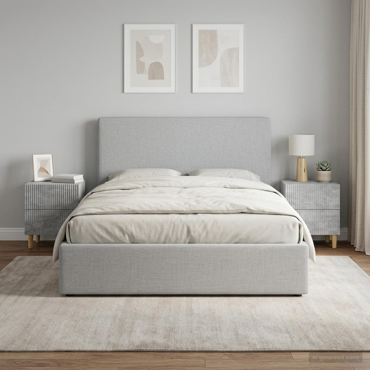 vidaXL Bedside Cabinet 2 pcs Concrete Grey 43 x 34.5 x 48 cm 1