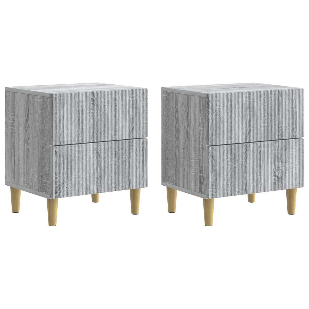 vidaXL Bedside Cabinet 2 pcs Grey Sonoma 43 x 34.5 x 48 cm 2