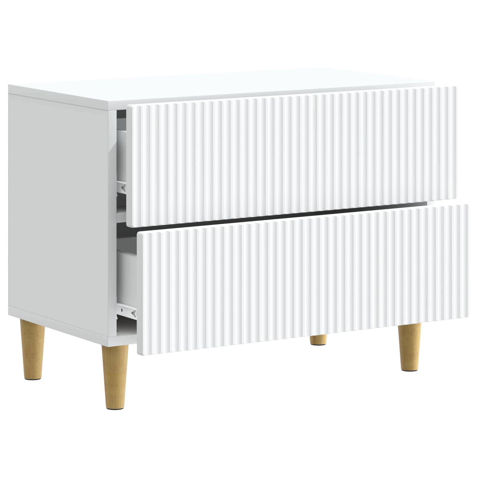 vidaXL Bedside Cabinet White 62 x 34.5 x 48 cm Engineered Wood 4