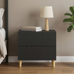 Bedside Cabinet Engineered Wood in Black