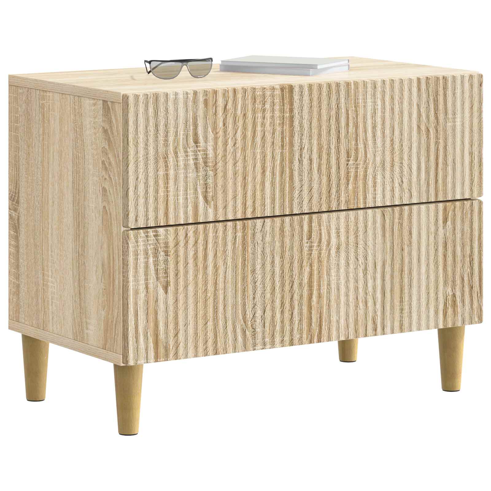 vidaXL Bedside Cabinet Sonoma Oak 62 x 34.5 x 48 cm Engineered Wood 3