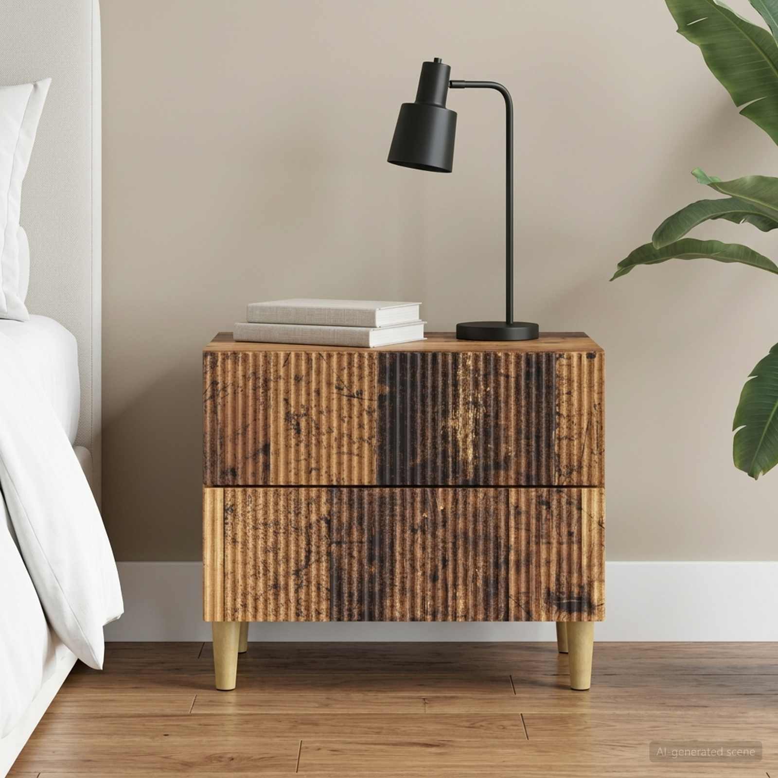 vidaXL Bedside Cabinet Old Wood 62 x 34.5 x 48 cm Engineered Wood 1