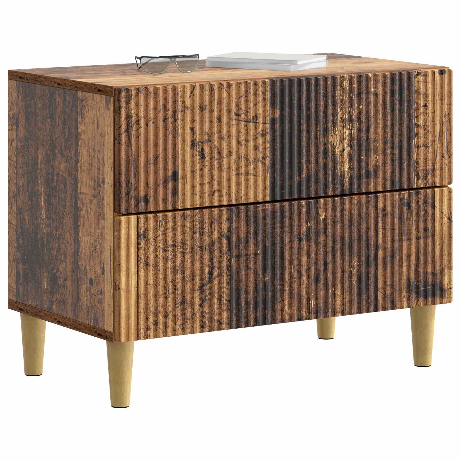 vidaXL Bedside Cabinet Old Wood 62 x 34.5 x 48 cm Engineered Wood 3