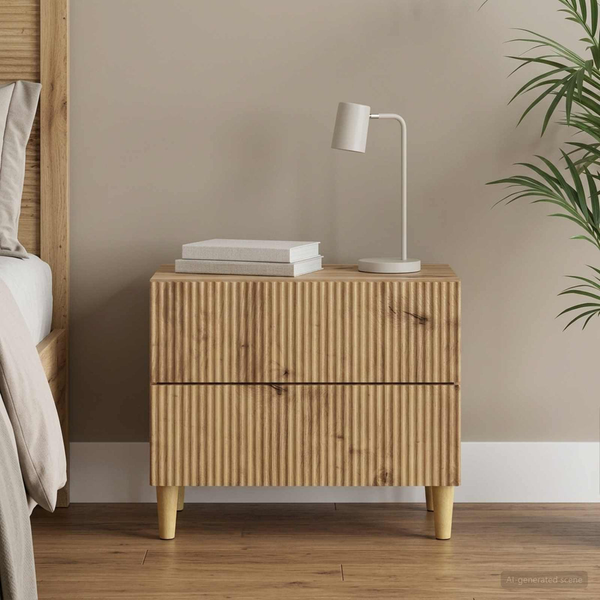 Bedside Cabinet Engineered Wood in Artisan Oak
