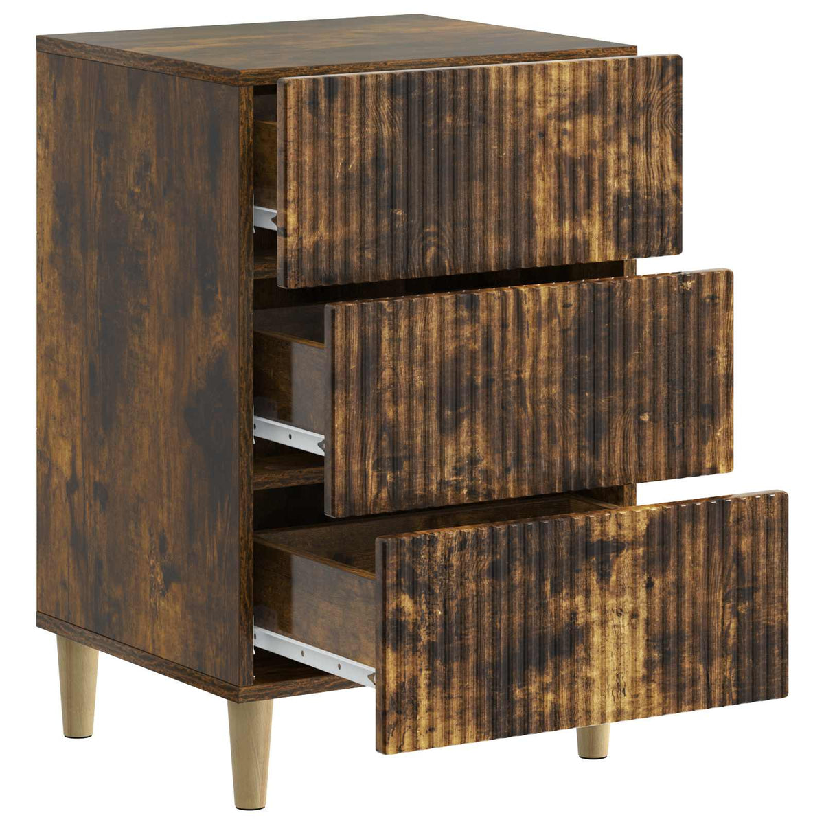 vidaXL Bedside Cabinet Smoked Oak 43 x 41 x 66.5 cm Engineered Wood 4