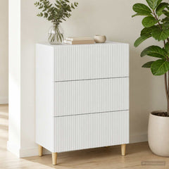 vidaXL Drawer Cabinet White 66 x 34.5 x 90 cm Engineered Wood 4
