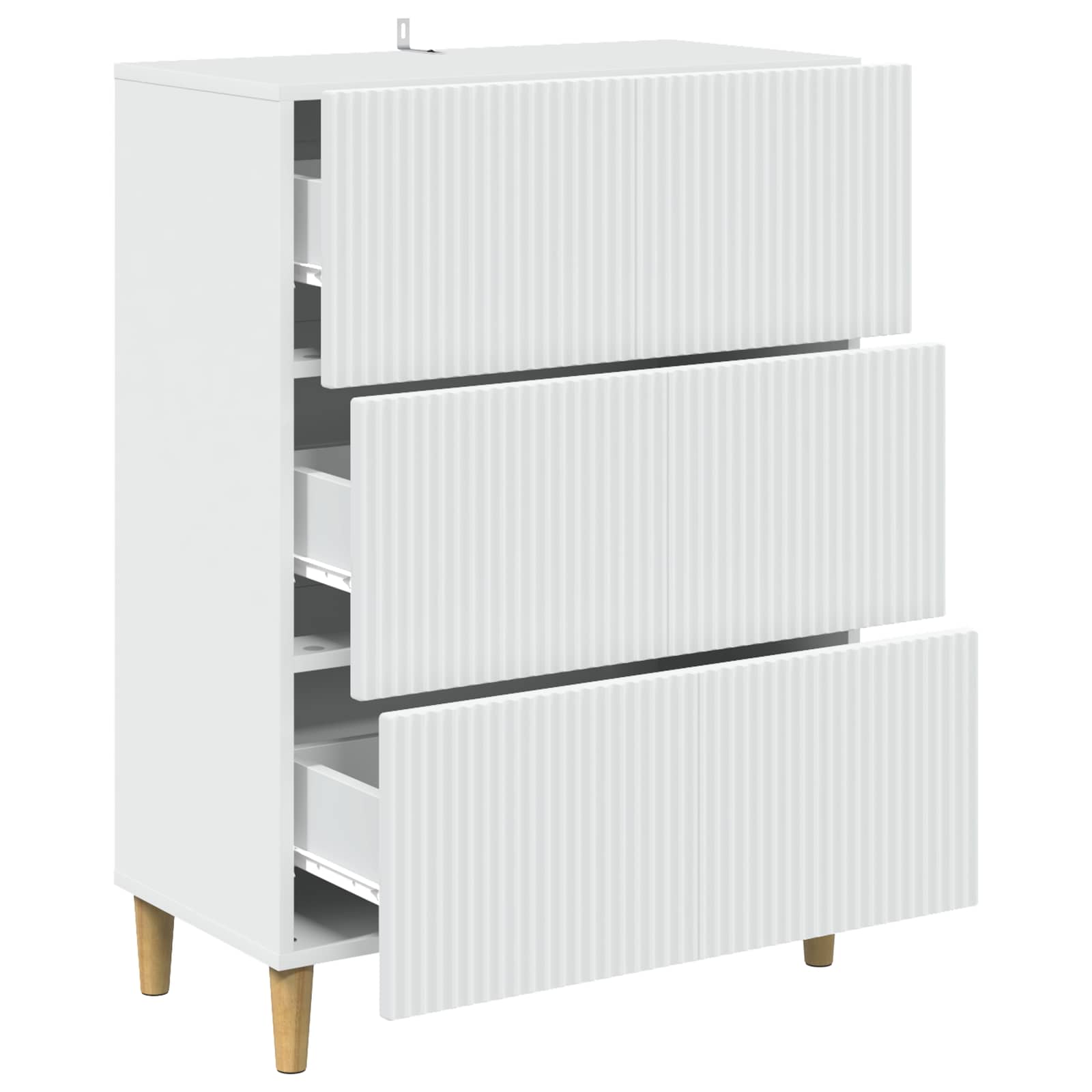 vidaXL Drawer Cabinet White 66 x 34.5 x 90 cm Engineered Wood 5